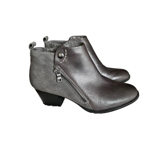 Earth Conway Maple Leather Women's Gray Zipper Ankle & Booties Boots Size 8.5 - Picture 4 of 13
